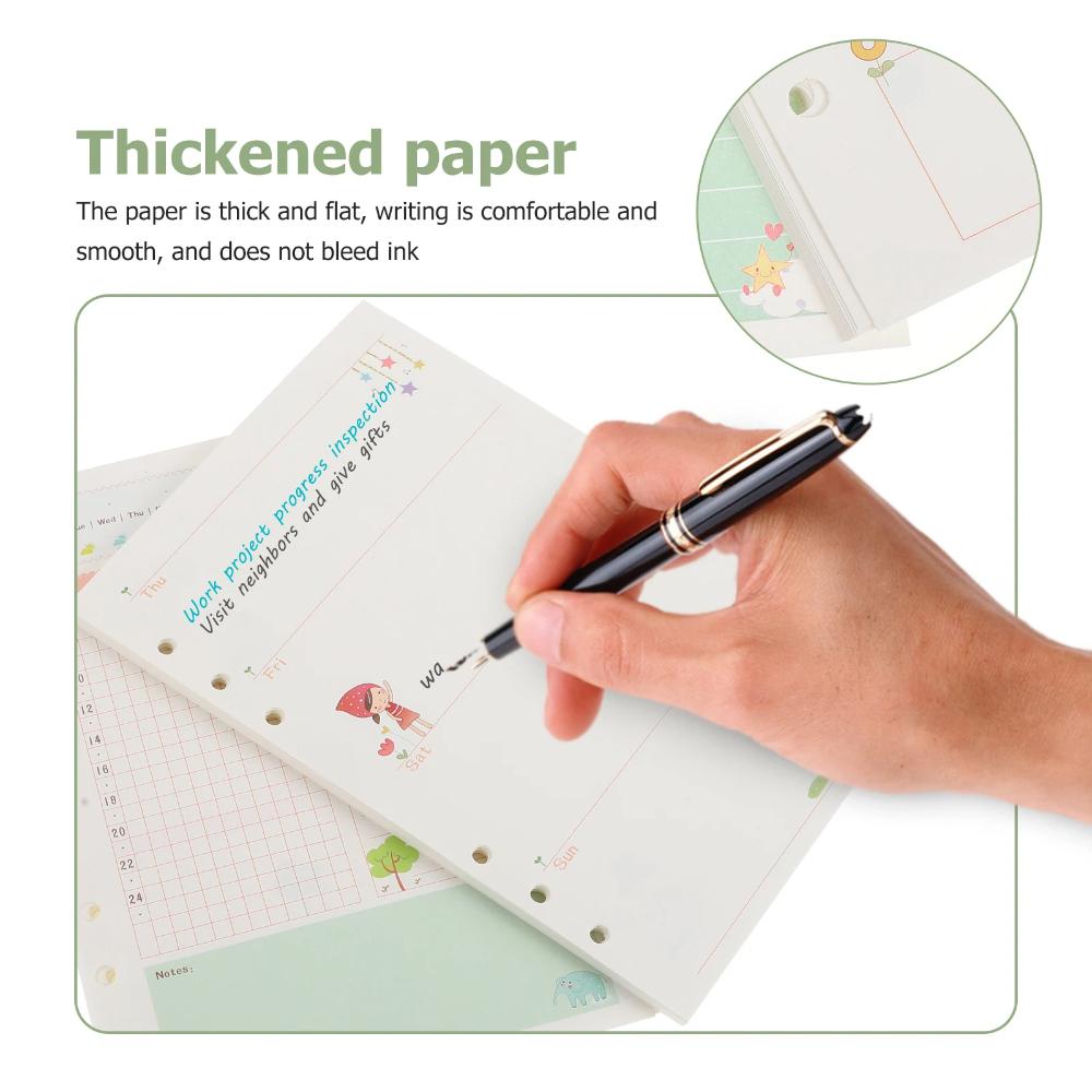 A6 Loose Leaf Notebook Paper Refill Spiral Binder Inner Page Filler Weekly Monthly Schedule Notes Printing Stationery Office School
