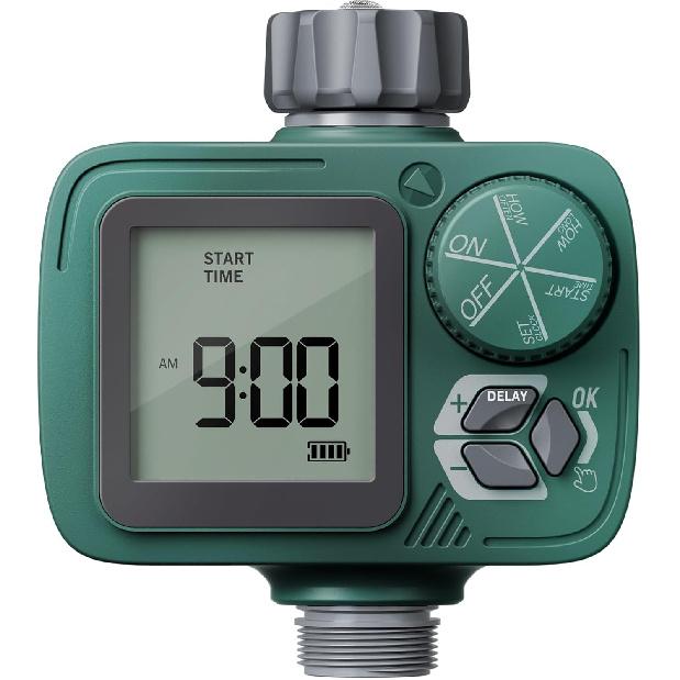 Sprinkler Timer, Programmable Hose Timer with Rain Delay, Manual and Automatic Watering System, Water Timers for Garden Hose, Waterproof Digital