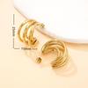 Stylish Gold-Plated Geometric Titanium Steel Earrings - Luxurious & Versatile Hoops