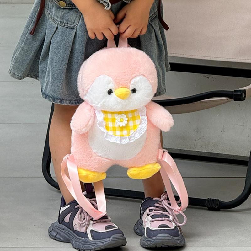 Cartoon  Apron Penguin Backpack Girl Heart Cute Plush Doll Penguin Doll