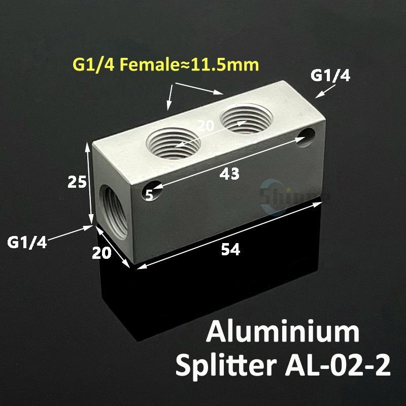 Aluminium Splitter 1/8" 1/2" BSP Internal Thread Port 2 3 4 5 6 7 8 9 10 Way 1/4 Pneumatic Air Manifold Distributor Connector
