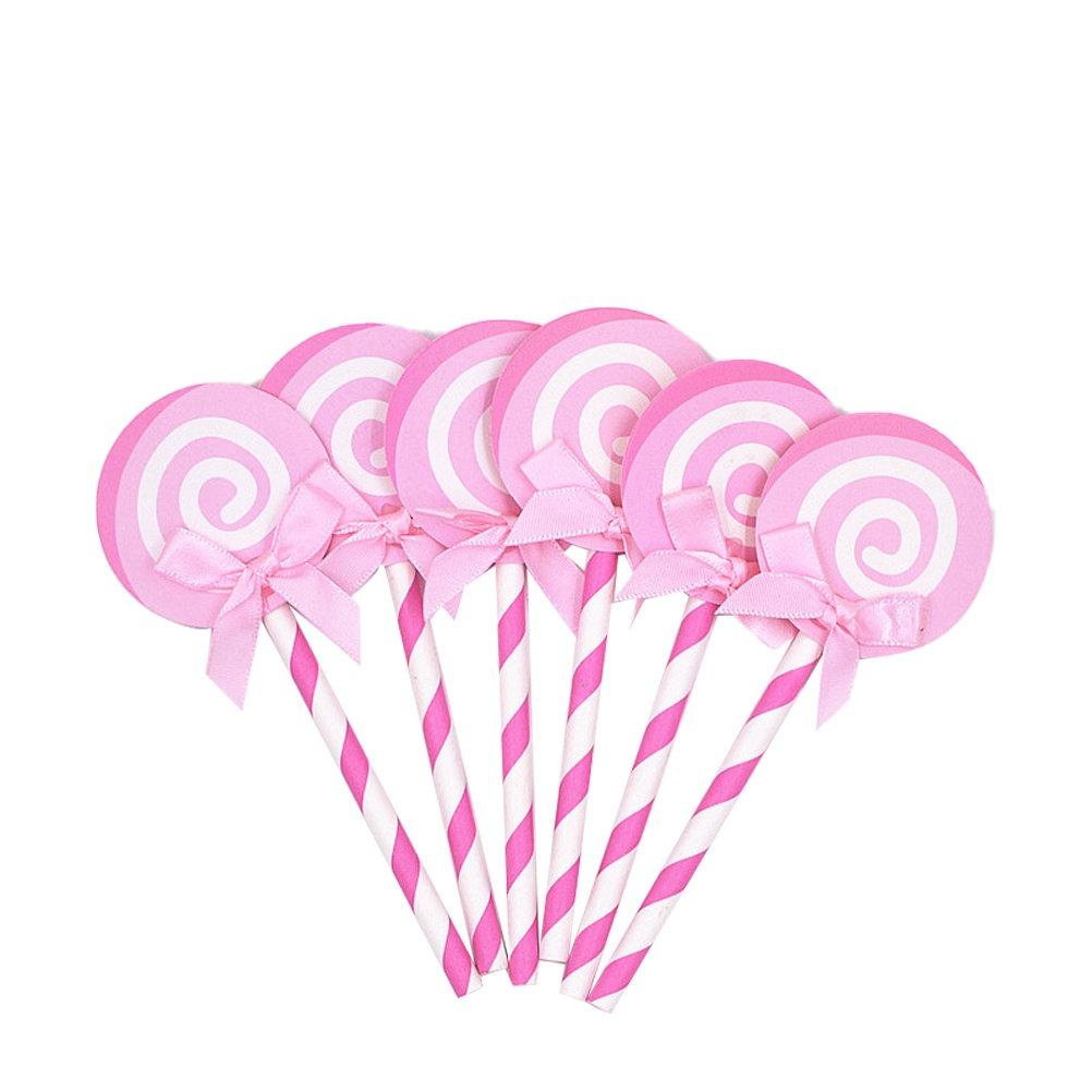 36Pcs Cake Decoration Toppers Lollipop Dessert Table Creative Funny Birthday Wedding Picks Lollipop Cake Topper