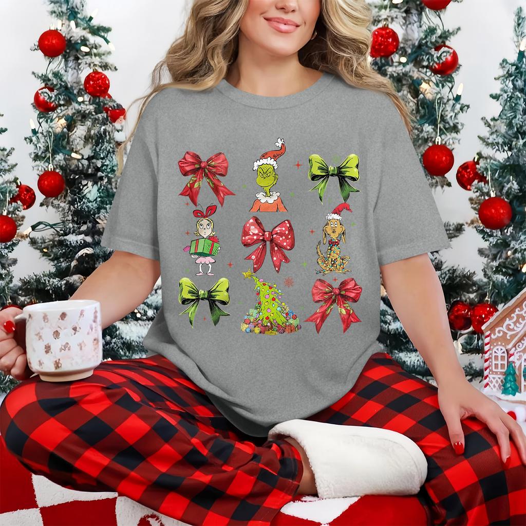 Women's Casual Printed T-Shirt Round Neck Pullover Short Sleeve Top