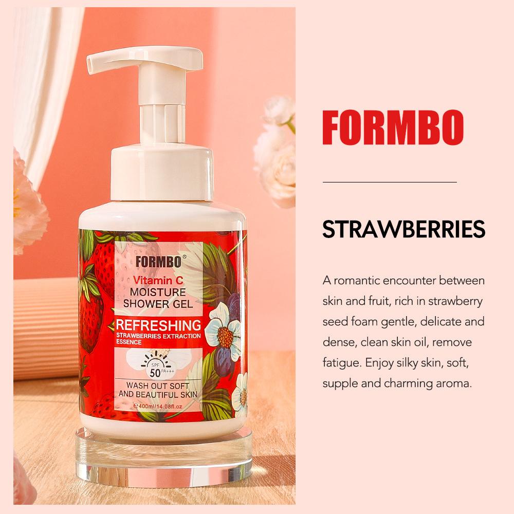 FORMBO Liquid Bubble Mousse Body Wash Fruit Scent Deep Cleansing Moisturizing Shower Gel for Men Women 500ml