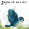 Colorful Hanging Bird Ornaments 3Pcs Resin Ornament, Hand-Painted Figurine with Jute String, Animal Statues for Garden Weatherproof Outdoor Tree Patio