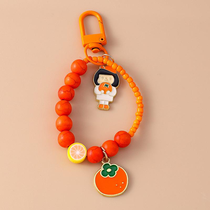 Pretty Handmade Beaded Bracelet Keychain Wristlet Keyring Pendants for Women Girls Handbag Decor DIY Kid's Jewelry Accessories