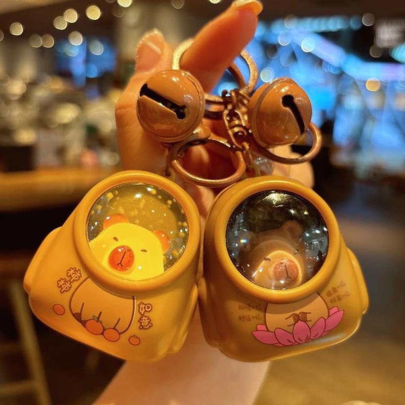 Creative Keychain Kawaii Capybara Schoolbag Shape Key Chains Funny Pencil Case Pendants Charm Car Keyring Diy Bag Accessories