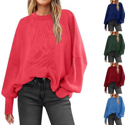 Inverno Novo Solto Feminino Pulôver Malha Cardigan Manga Longa Fenda Gola Redonda Suéter Feminino