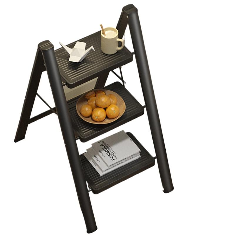 Heavy-Duty Carbon Steel Ladder Foldable Step Ladder Non-Slip Indoor Stairs Portable Telescopic Ladder Stool