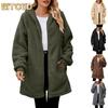 Damen Vintage Casual Einfarbig Druck Herbst Winter Langarm Jacken & Mäntel