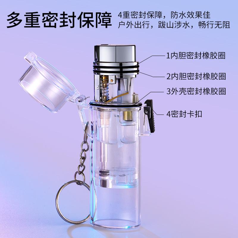A Blue Flame Lighter That Is Not Afraid of Wind and Rain with One Machine and Five Uses Creative Transparent Smoking Accessories