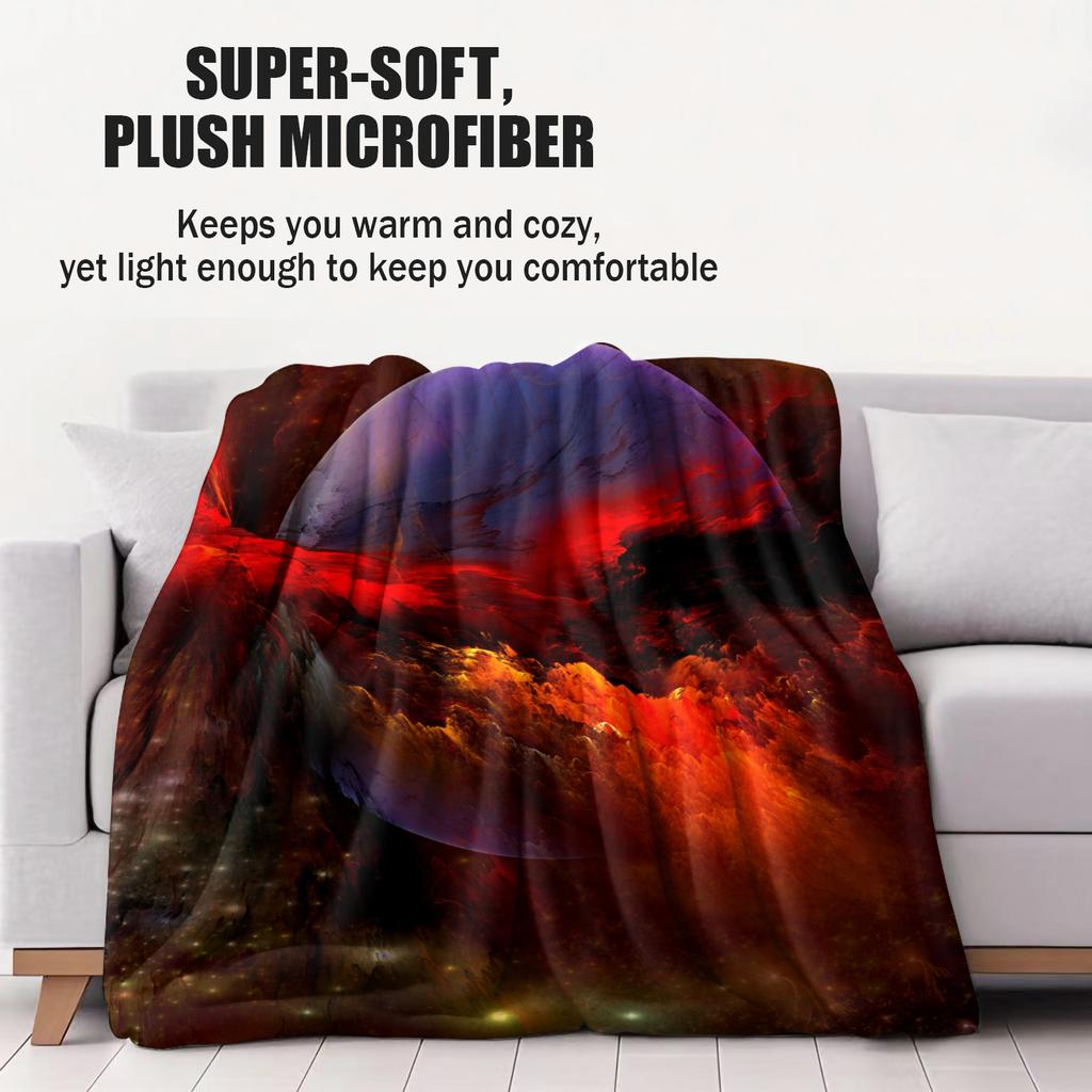 Dazzling Nebula  Aurora Dreamy Galaxy Flannel Throw Blanket for Adult Quality Cozy Soft Warm Blanket for Travel Picnic Home