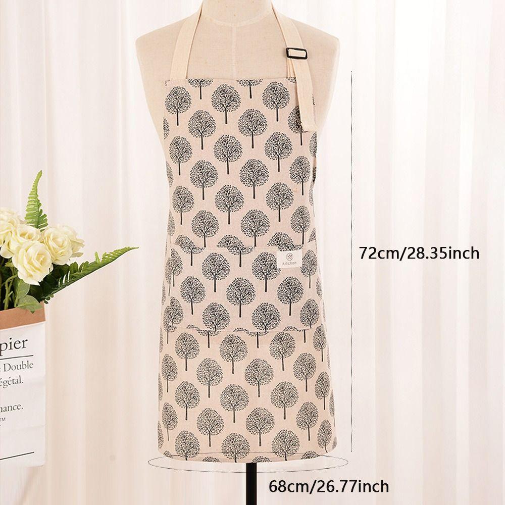 Adjustable Kitchen Aprons Oil-proof Cotton Linen Fashion Work Aprons Home Cooking Anti Dirty Household Aprons