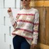 Women Christmas Sweater Long Sleeve   Printed Knitting Sweater Tops