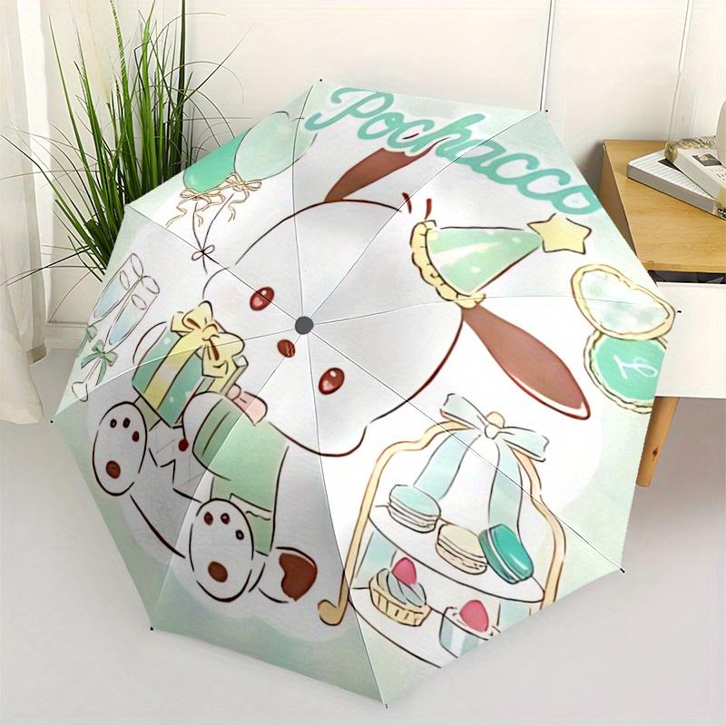 

1pc Gift Pochacco Pattern Beautiful Looking Automatic Folding Umbrella, 3 Folding, 8 Pole Frame Design, Durable and Suitable for Travel and Daily Use.