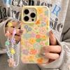Oil Painting Flower Design With Lanyards Phone Case For iPhone 17 Air 16 15 14 13 12 11 Pro Max 16 15 Plus Shockproof Soft Cover