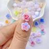 50 Stück Neue Niedliche Harz 10mm Mini Bunte Blumen Serie Flache Rückseite Maniküre Teile Verzierungen Für Haarschleifen Zubehör