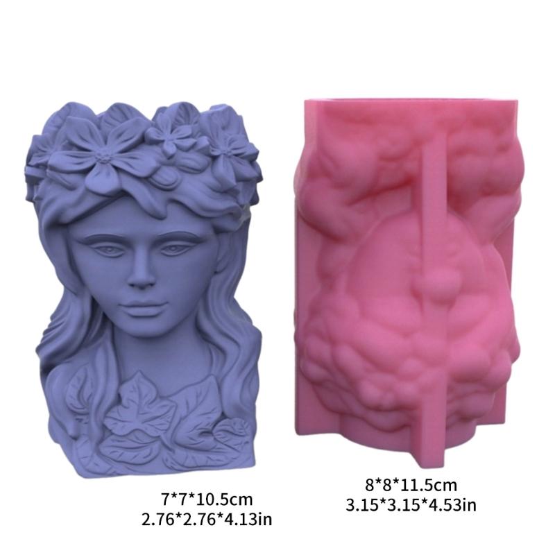 Soft Silicone Mold Handmade Cement Molds Girl Shape Flowerpot Moulds Durable Mold Perfect for Beginners and Craft Lovers