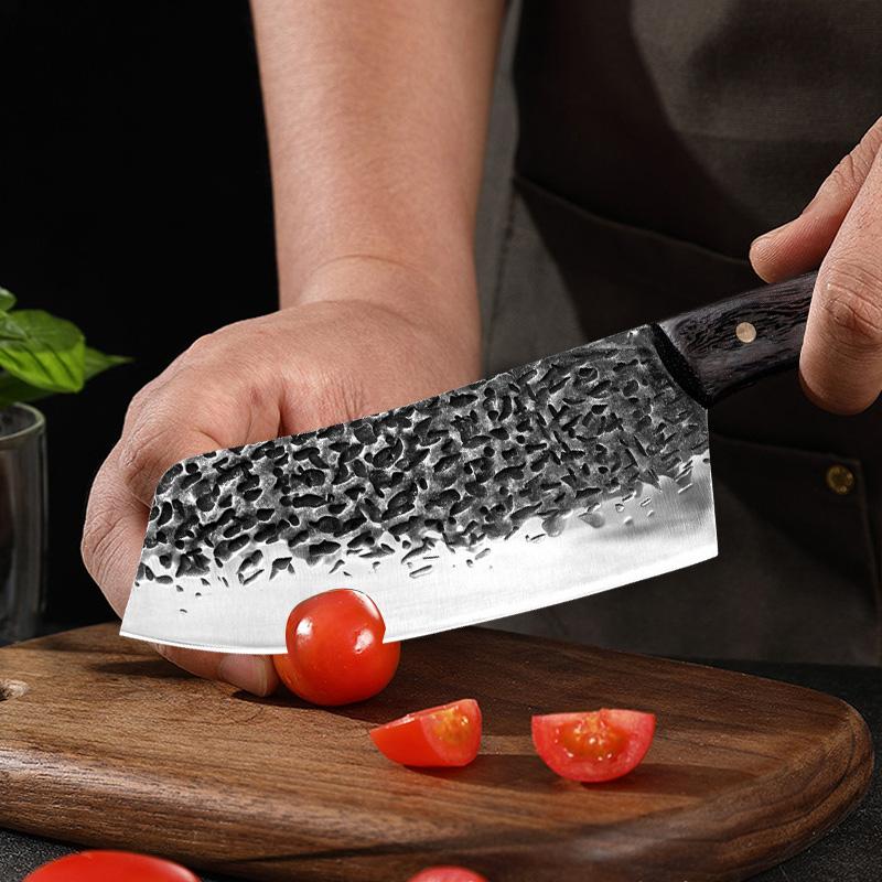 Kitchen Knife Forged Butcher Chef Knives Stainless Steel Chopping Knife Vegetables Slicing Meat Cleaver Carbon Knife Wood Handle