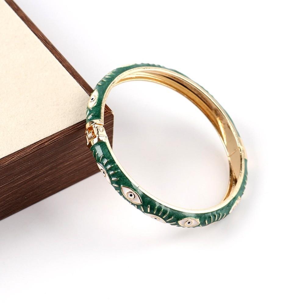 

Hip Pop Enamel Bangle Colorful Hand Bracelet Cool Demon Eyes Bangle Unisex Style 2