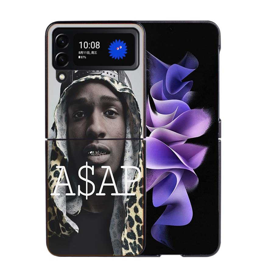 

A-A$AP R-Rocky Rapper Phone Case For Samsung Z Flip 7 6 5G Galaxy Z Flip4 Z Flip5 Z Flip3 Coque Black Hard PC Shell Protective C Samsung Z Flip 3 5G