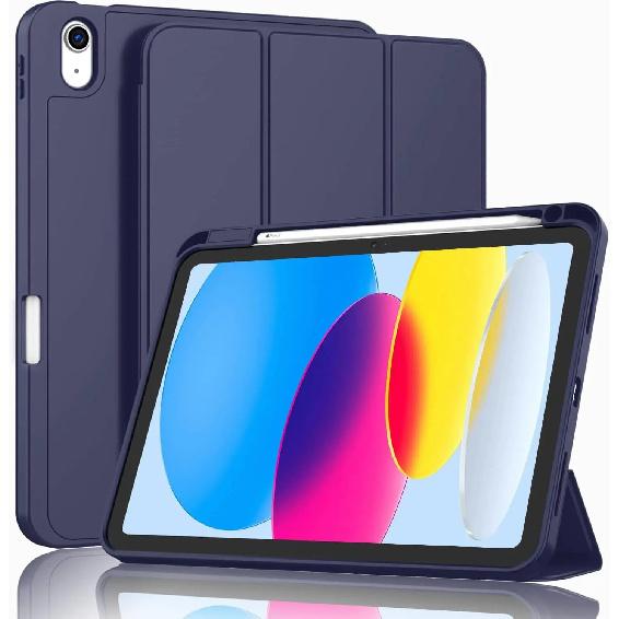 Case for iPad A16 11th A19 12th Generation Case  10th Air6/7/8th Mini 1/2/3/4/5/6/7  iPad Pro 11"12.9" PU Tri-folding with Pencil Holder Smart Cover
