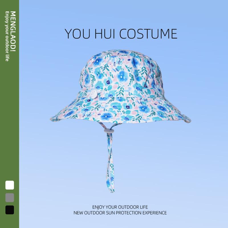 

Летняя детская панама с мультяшным принтом для мальчика и девочки, милая детская шляпа-горшок с широкими полями, защита от солнца и УФ-излучения (46cm)