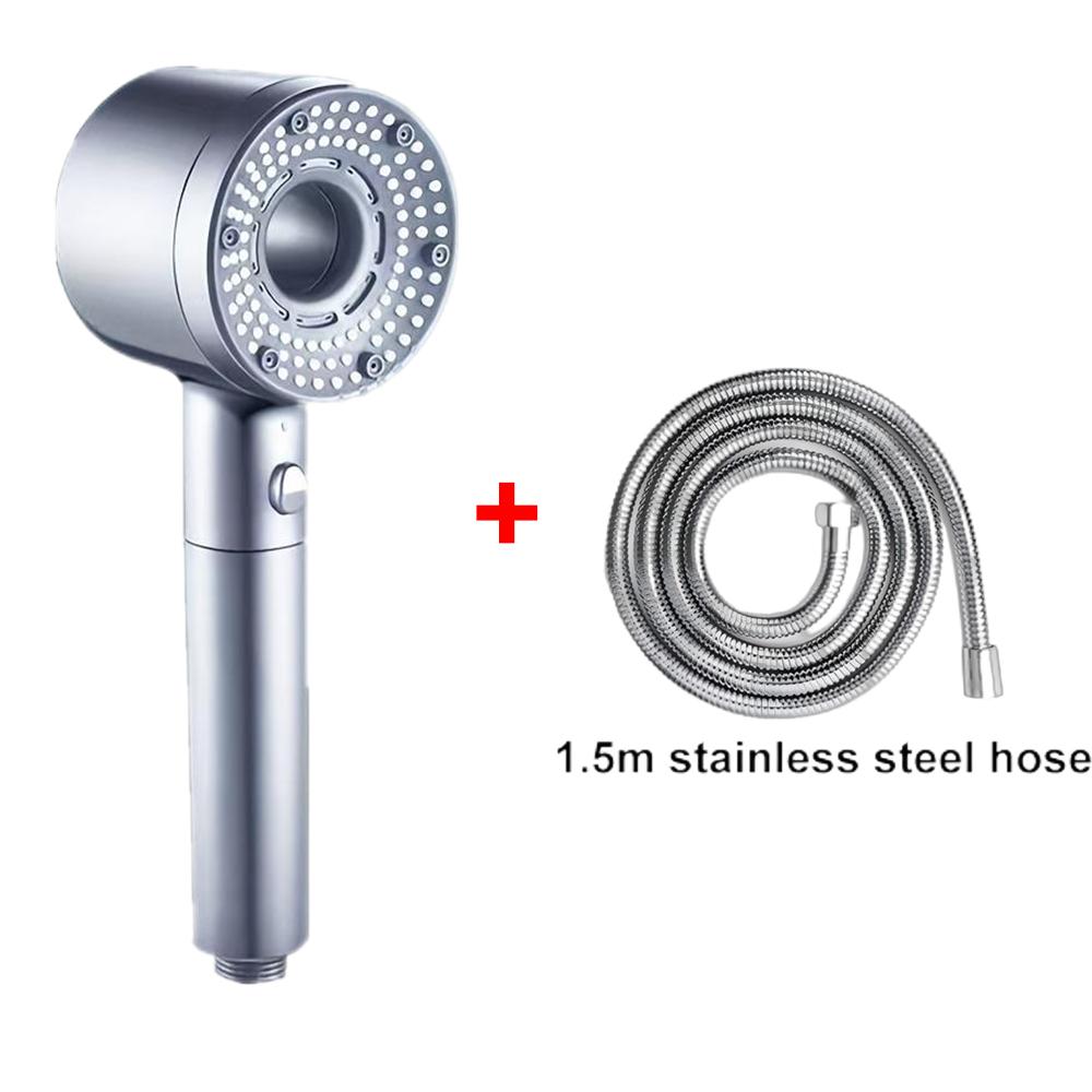 5 Modes One Key Stop Water-saving Shower Head Handheld Large Flow High-pressure Shower Nozzle with Filter Bathroom Showerhead