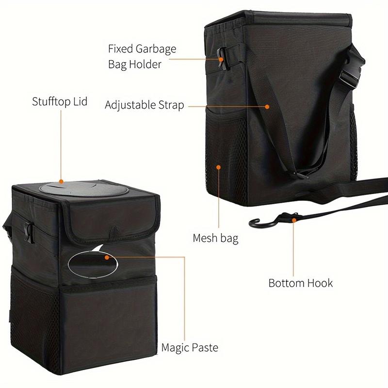 Car Trash Can with Lid Car Folding Storage Box Waterproof Car Garbage Can Car Seat Storage
