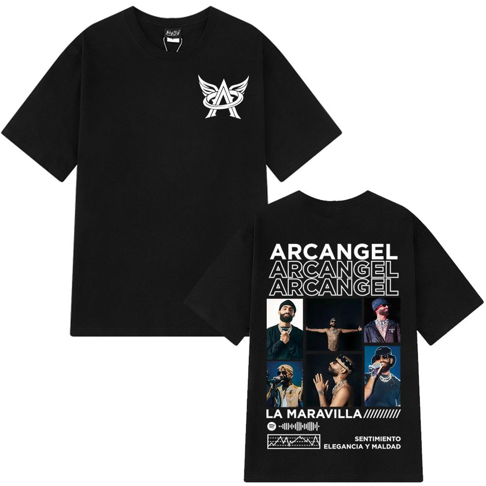 Rapper Arcangel Album Tour 2026 Print T Shirt Men Women Fashion T-shirt Summer Short-sleeved Casual Oversized Cotton T-shirts
