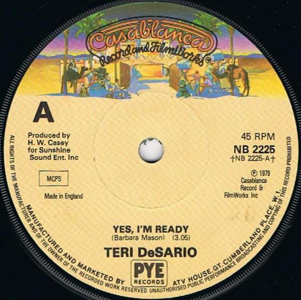 7inch Record TERI DESARIO - Yes, I'm Ready NB2225 Casablanca 1979 UK Soul/Funk Used