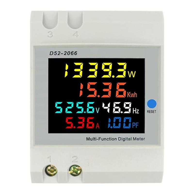 A96I-D52-2066 Electricity Usage Monitor Din Rail Energy Meter 100A Voltmeter Ammeter Watt Kwh Frequency Power Meter