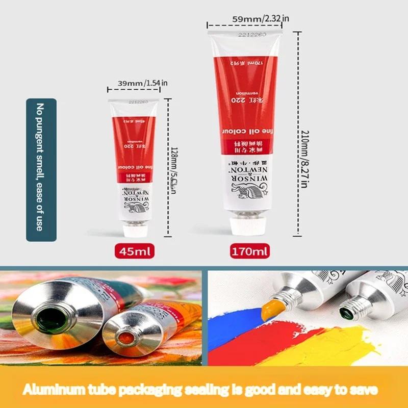 170ml Large Tubes Oil Paint Non-Toxic Excellent Tinting Strength Winsor & Newton Oil Painting Pigments for DIY Art Supplies