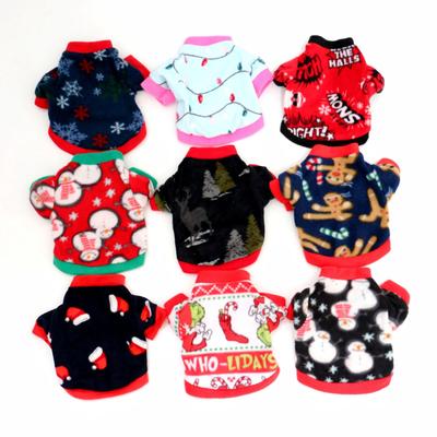 Autumn and Winter Classic Christmas, Dog and Kitten Fleece Jacket, Multi-color Selection