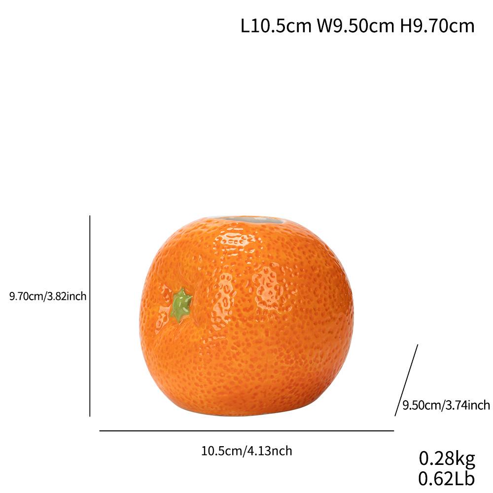 

Creative Fruit Ceramic Vase Small Fresh Flower Arrangement Home Desktop Simple Decorative Ornament V395-orange single layer
