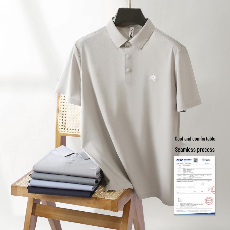

Men s Business Casual Quick-Dry Seamless Polo Shirt 2XL зелений