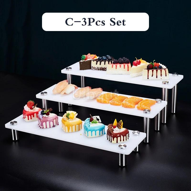 Buffet Multi layer snack seat cake display Acrylic sushi rack Wedding banquet snack Acrylic three-layer dessert rack resin molds