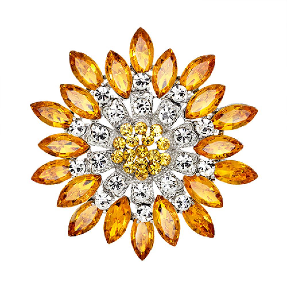 Luxus Damen Mode Blume Brosche Kristall Strass Schmuck für Hochzeit Brosche Party Geschenk