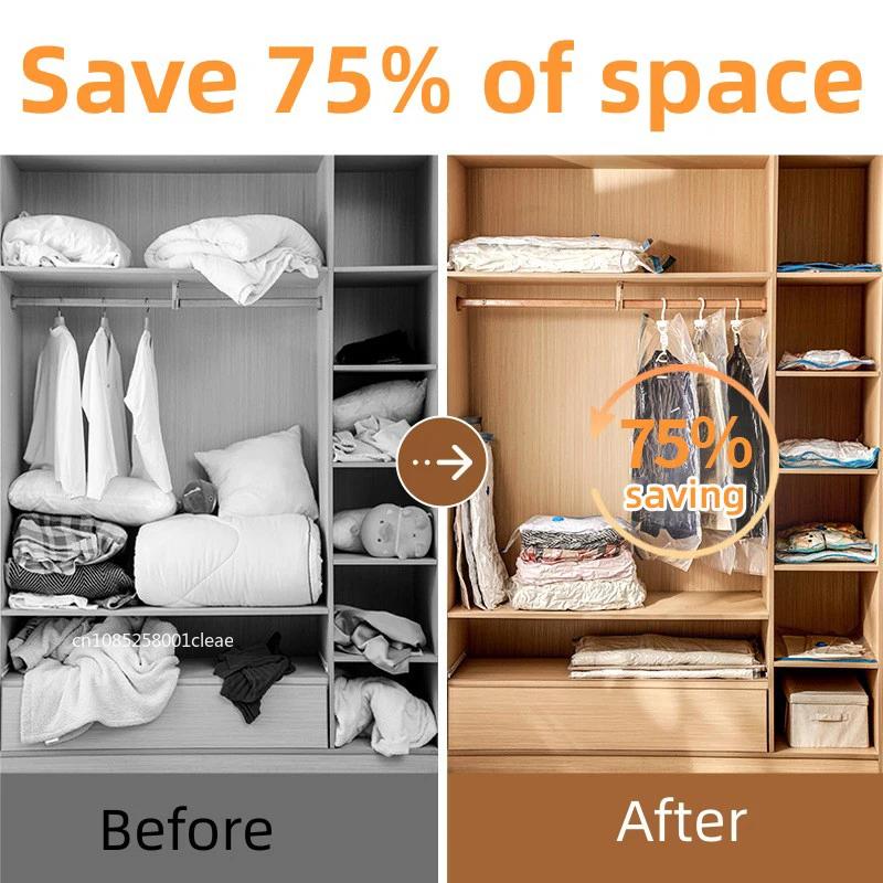 3/6Packs Travel Compression Bags, Travel Essentials Vacuum Storage Bags Space Saving Bags for Suitcases Organizer For Clothes 4 Sizes