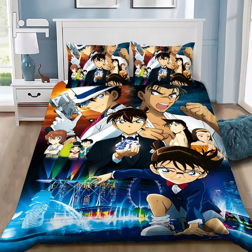 Anime Duvet Cover Pillowcase D-Detective C-Conan Bedding Set Adult Boy Girl Bedroom Decoration Children Single Double Large Size