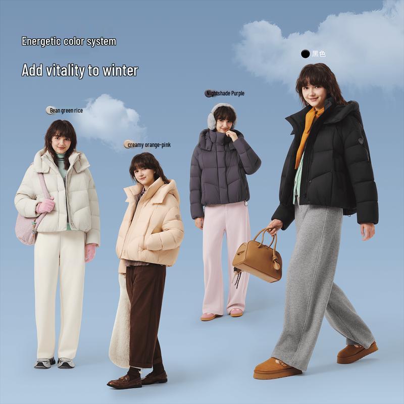 Tanboer Women's Detachable Hood Puffy Short Down Jacket 5530330Z