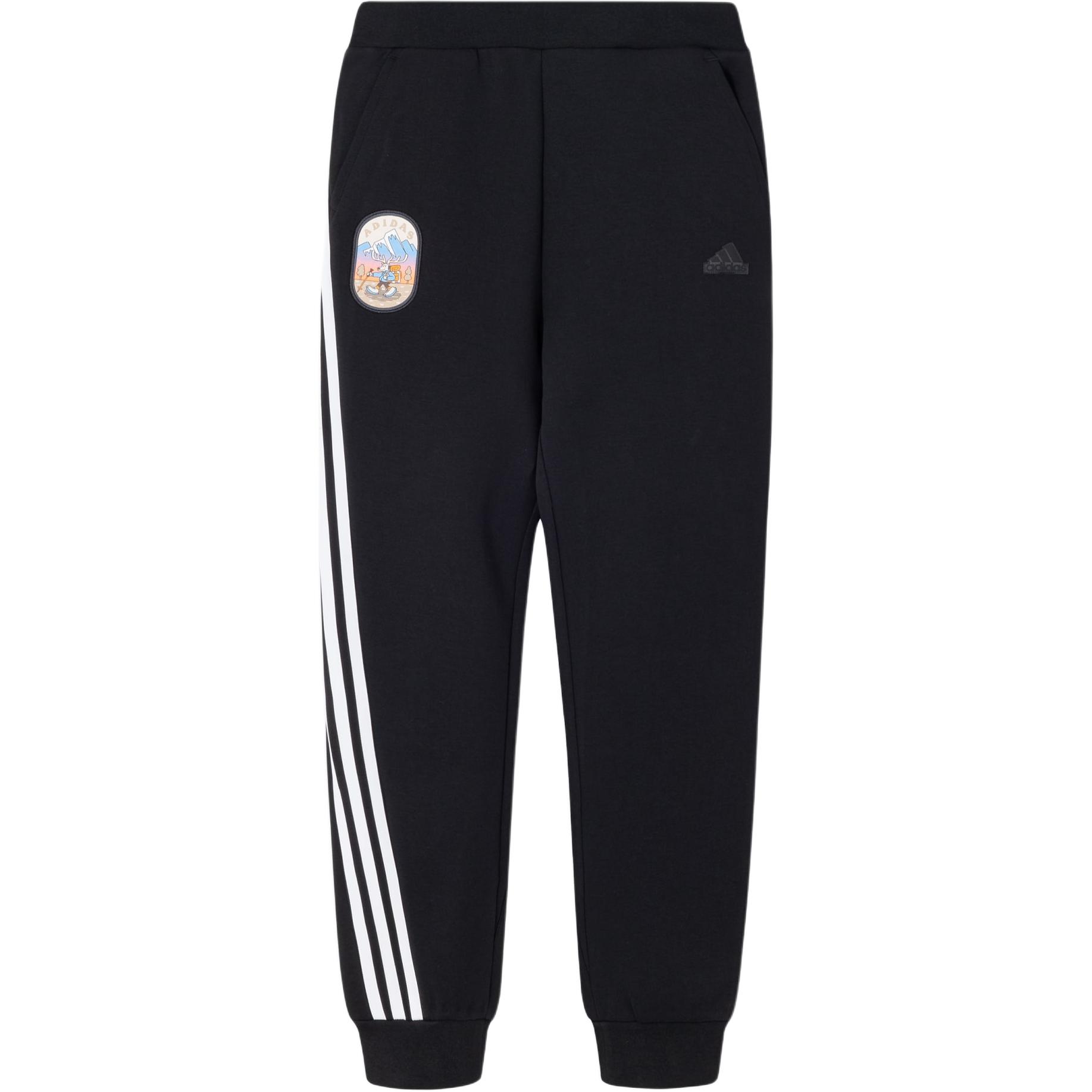 Adidas Брюки-джоггеры FW24 JK KN Серия PNT1 В полоску Повседневные Черные Детские Штаны JP3903 152