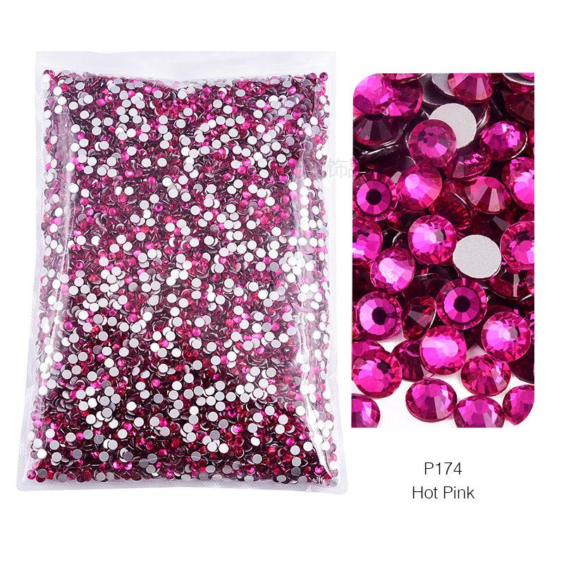 P72-180 Glass Nail Art Large Bag Flat Bottom Diamond, Silver Plated Diy Diamond Jewelry Accessories Mobile Phone Case Rhinestone Accessories
