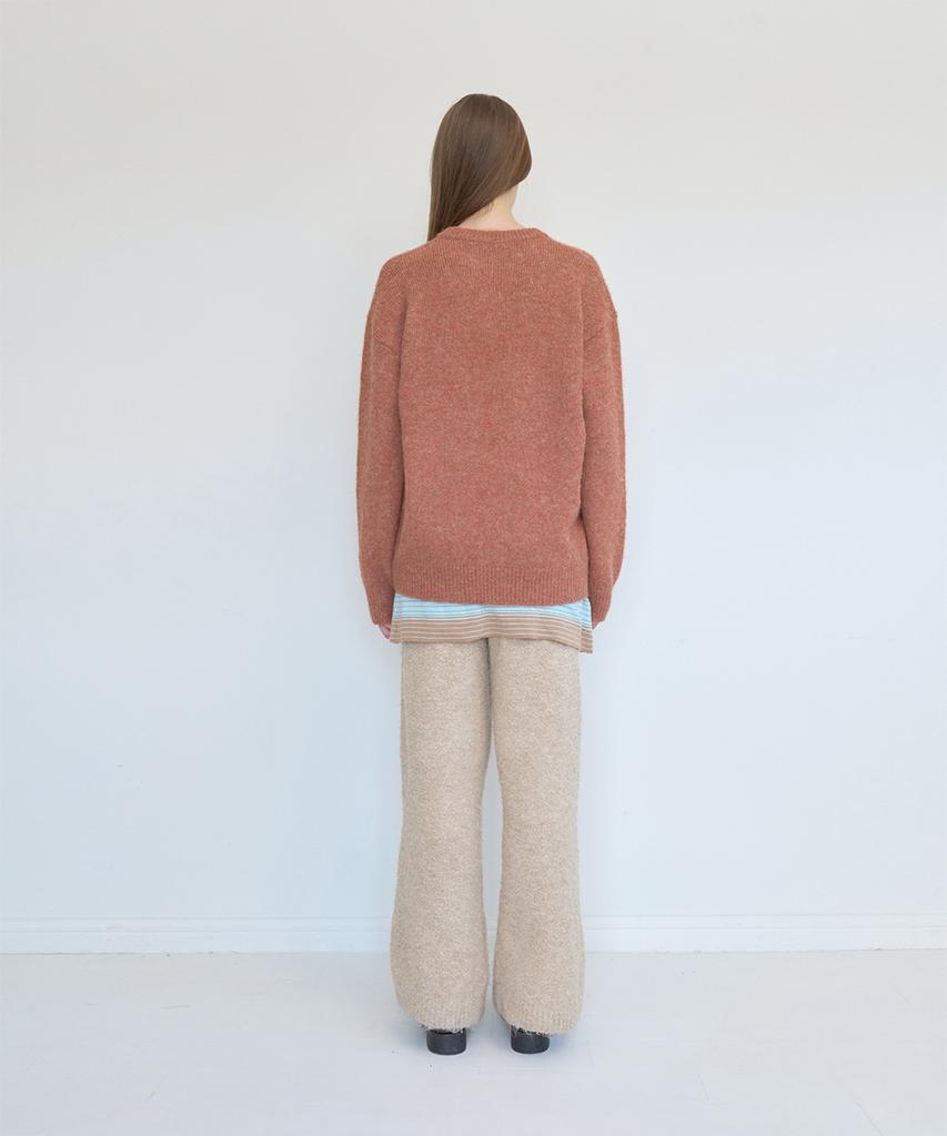 PISCESS Hairy Jacquard Sweater_Orange