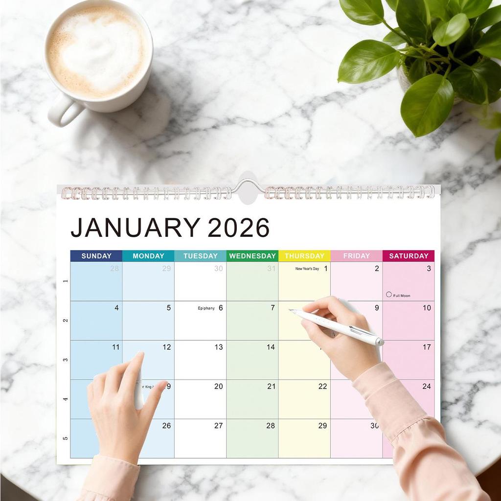 2026 Minimalistisk Engelsk Nedräkning & Väggkalender