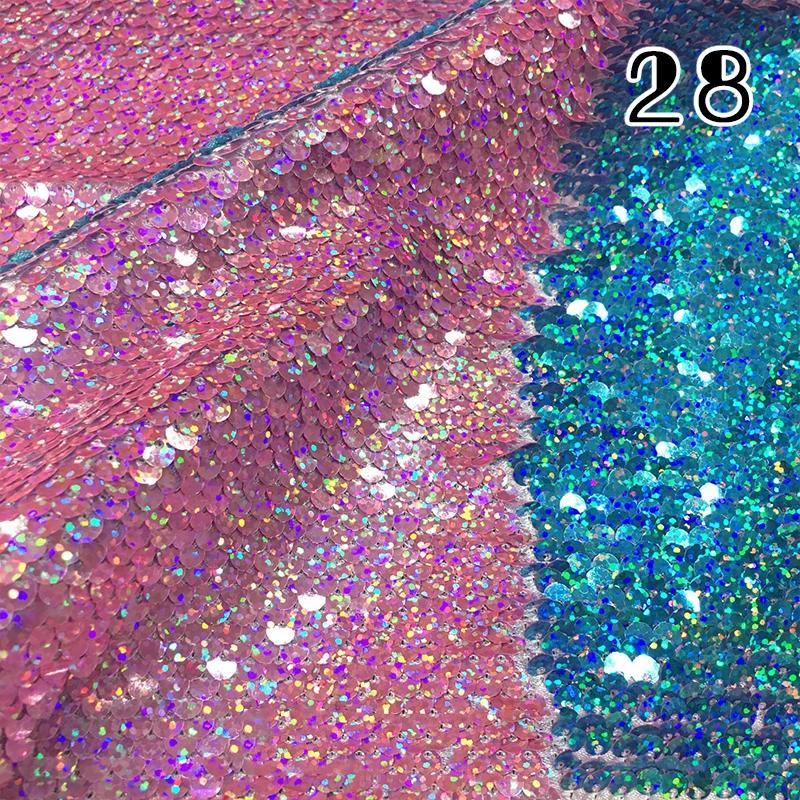 

100x130см Блискуча тканина з паєтками 5мм Тканина-перевертень для наволочки з риб ячою лускою Матеріал з паєтками-перевертнями Сценічний костюм Модні аксесуари 100X130cm