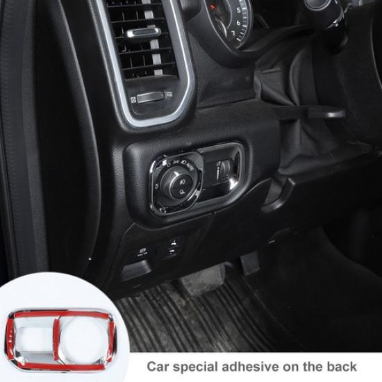 Chrome Headlight Switch Button Decor Cover For Dodge Ram 1500 2018+ Accessories