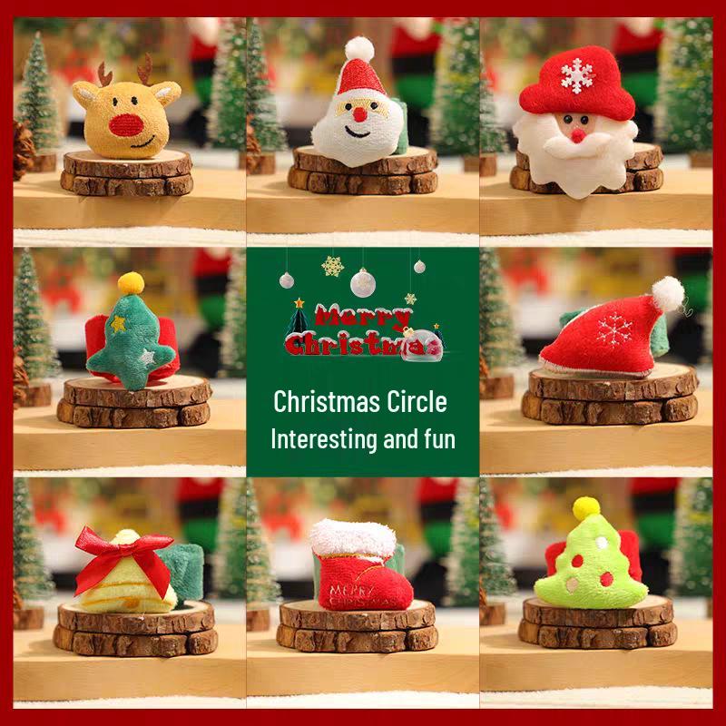 2025 Women's Christmas Snap Bracelet - Plush Cartoon Elk & Snowman Design