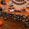Festival Table Cover Happy Halloween Disposable Tablecloth Spooky Pumpkin Ghost Skeleton Waterproof Festive Tablecloth for Kitchen Dining Room Party