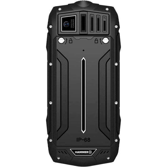 Nerozbitný mobilní telefon Hammer Basalt odblokovaný - Dual SIM - Černý - 2,4" - Baterie 1200 mAh